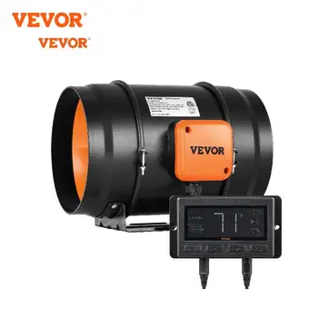 Вграден канален вентилатор VEVOR с регулатор на температурата и влажността, EC-мотор, вентилатор, вентилатор за домашно баня