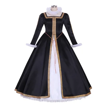Викторианска рокля на кралица Елизабет Тюдор за възрастни жени, бална рокля за парти в стила на средновековния Ренесанс, музикални тоалети за изявите