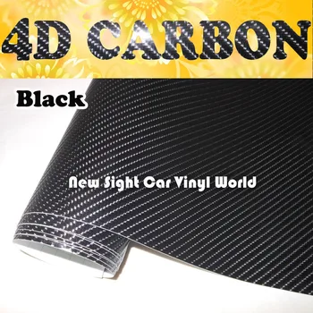 Висококачествено super black vinyl филм от въглеродни влакна 4D без мехурчета въздух за автомобил, мотоциклет Размер: 1,52*30 м/ролка