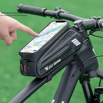 Водоустойчив мотор чанта с рамка, чанта с предната част на тръбата, държач за мобилен телефон със сензорен екран, калъф за велоспорта, аксесоари за автомобилния МТБ велосипеди