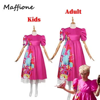 Възрастен детски костюм Barbier Кейт за cosplay за момичета, розова рокля с принтом, тоалети за жени, детски костюм за маскировка за Хелоуин, Карнавал, парти