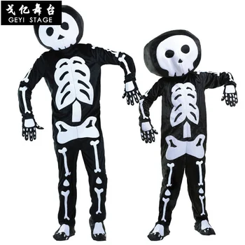 Възрастен детски костюм за Хелоуин, човекът-скелет, демон, дявол, cosplay, костюм за родители и деца