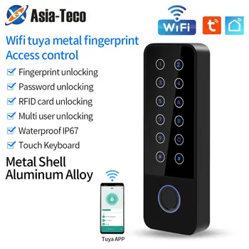 Външно водонепроницаемое приложение на Hristo Smart App от с сплав, Wifi, клавиатура за контрол на достъп с пръстови отпечатъци, отварачка за врати с аларма за откриване на магнитно