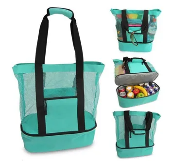 Голяма окото плажна чанта-хладилник за къмпинг, пикник чанта за съхранение на напитки, храна, термосумка-хладилник, термоизоляционный обяд-бокс