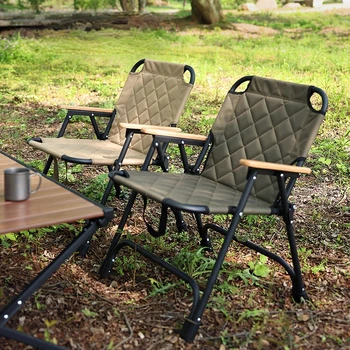 Градински мебели Удобен сгъваем стол къмпинг, уличен преносим стол, скоба от алуминиева сплав, стол за риболов, комфорт за сядане