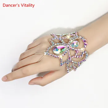 Гривна за танци, висококачествени елегантни ръкавици за жени и възрастни, изискани аксесоари с кристали в тон