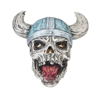 Грозна латексова маска за Хелоуин, каска пират викинга, черепа, което свири на призрак и забавна главата