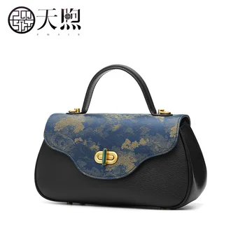 Дамска чанта Pmsix 2023, нова мода, китайски стил, ретро темперамент, кожена чанта през рамо, чанта за майките премиум-клас