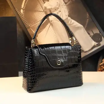 Дамска чанта с тайландски крокодиловым модел, чанта е от естествена кожа, universal, проста, луксозен, отличен, за ядене, чанта през рамо с едно рамо