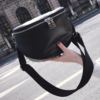 Дамски поясная чанта от изкуствена кожа, ежедневна чанта с ципове на рамото си чанта през рамо, модерна чанта Унисекс високо качество, нагрудная чанта за рамо