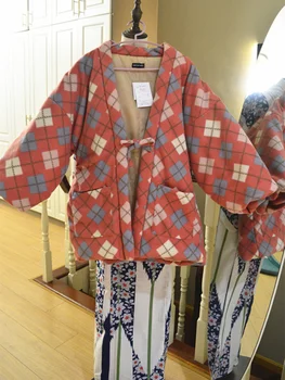 Дамско зимно хаори в японски стил, сохраняющее топлина, гъст мек флисовое палто, сохраняющее топло, домашно облекло, cosplay костюм
