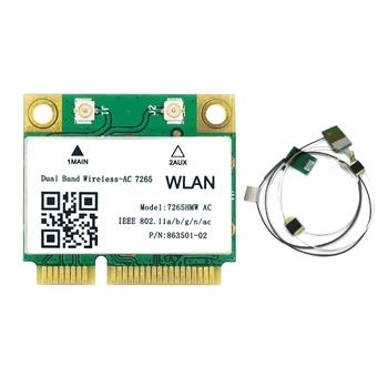 Двойна лента 2,4 G/5 Ghz AC7265 Безжичен MINI PCI-E WIFI Карта Bluetooth-съвместими 4,2 1200 Mbps 7265HMW 802.11 AC За Лаптоп