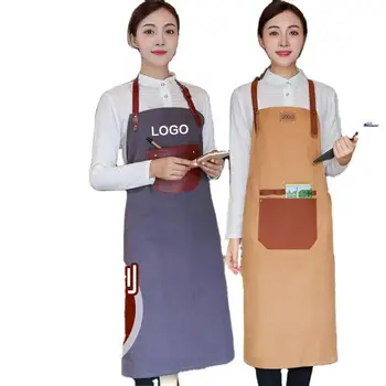 Дебели Хлопчатобумажный Висящи Корейски Каубойски Престилка Бариста с Индивидуален Логото на Чай С Мляко Западен Ресторант, Кафе Цвят Работно Облекло