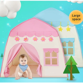 Детска Палатка Играчка Вигвам Сгъваеми Детски Палатки Монтесори Tipi Детски Игри Къща Закрит Весел Заключване За Момичета Розов Замък На Принцеси