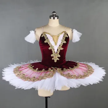 Детска Професионална Балетната Поличка За Момиченца, Червен Облекло за балета 