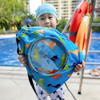 Детска разделителната чанта за гмуркане с водоустойчив шнурком за мокро и сухо почистване, плажна чанта в два рамо, преносимо съхранение на открито
