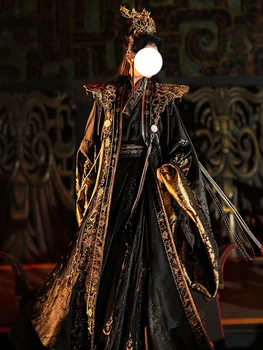 Дрехи на Императора Ханфу с дракон, костюм с кралски бродерия, мъжки костюм за cosplay, принц-фехтовач, сценичното представяне, ФИЗЗ