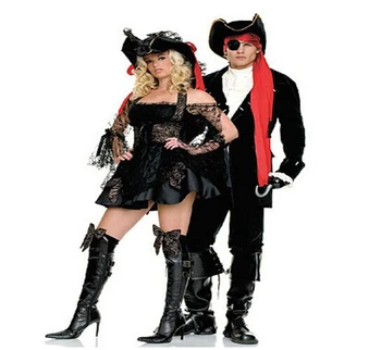 Дрехите за възрастни по-високо качество, дрехи за карибите на влюбените, пиратски костюм за Хелоуин, мъжки костюми Джейк Пират, костюмиран за cosplay