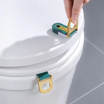 Дръжка за седалката на тоалетната чиния и ски капак Многофункционална складное подемни пръстен Залепваща дръжка за чекмедже за домашно тоалетна
