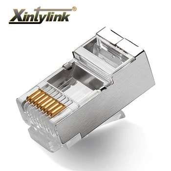 жак xintylink rj-45 plug rj 45 cat5 кабел cat5e ethernet мрежов конектор 8P8C stp ftp метални екранирани модулни терминали cat lan