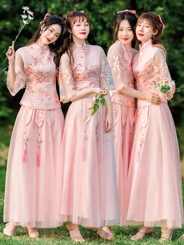 Женска пола Xiuhe Chinese Sisters Group Hanfu, комплект шаферски рокли, летни рокли в традиционен китайски стил Тан Хан