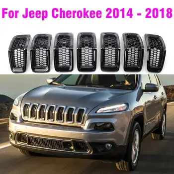 За Jeep Cherokee 2014-2018 черни хромирани вложки за печене Вентилационна рамка околовръстен изход за Външен дизайн