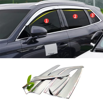 За Lincoln Nautilus 2019 2020 2021 2022 2023 ABS Хромирана Врата Прозорец Козирка Вентилационни Завеси за Защита Срещу Слънце и Дъжд 6 бр. водоустойчив