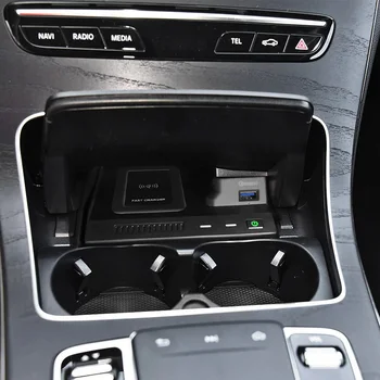 За Mercedes Benz W205 AMG C43 C63 AMG GLC 43 GLC 63x253 C Class GLC 15 W автомобилното безжично зарядно устройство QI зарядно устройство за телефон калъф за зареждане