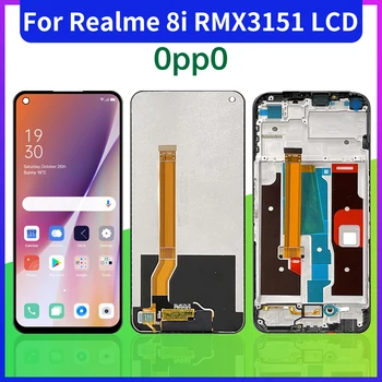 За Oppo Realme 8и 6,6-инчов оригинален LCD дисплей RMX3151 със сензорен екран, с рамка цифров преобразувател в събирането за Realme 8и displ