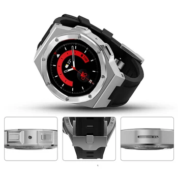 за Samsung Galaxy Watch 4/5/5 Pro комплект промяна от сплав от премиум-клас Защитен калъф за каишка 44 мм 45 мм и 46 мм