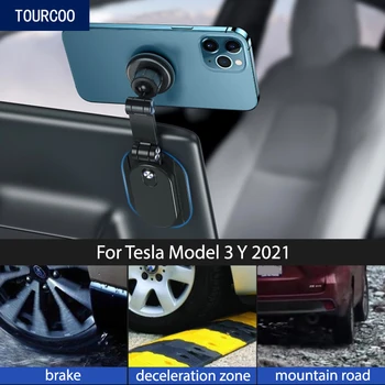 За Tesla, модел 3 Y 2021 Регулируем екран Скрит титуляр за телефон поставка монитор Аксесоари за оформяне на интериора на колата