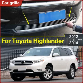 За Toyota Highlander 2012-2014 Благородна Предна Решетка От Неръждаема Стомана Около Довършителни Състезателни Капак Тапицерия На Колата Стайлинг Бодикит Комплект
