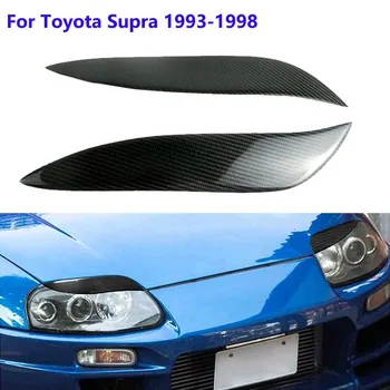 За Toyota Supra 1993 1994 1995 ~ 1998 автомобилни фарове клепачите фарове вежди въглеродни влакна лампи стикери за декорация на веждите