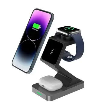 За слушалки за мобилен телефон Apple Watch Бързо зарядно устройство 15 W, Безжична Поставка зарядно устройство ще захранване на 3-в-1 на Магнитен Държач За Зарядно устройство