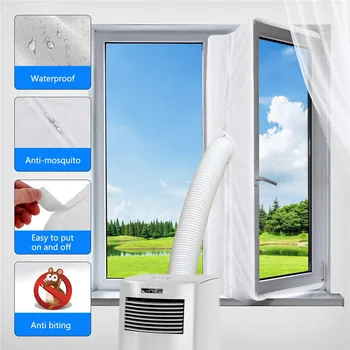 заключване на подовите климатици, мерки и теглилки прозорци, тъканно тампон върху прозореца, мерки и теглилки излизане на климатик за мобилни климатици