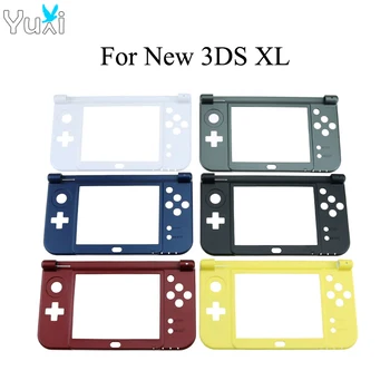 Замяна детайл панта YuXi Черен по-ниски от средната обвивка на корпуса C лицевата страна на Средната рамка калъф за 2015 Nintend New 3DS XL LL