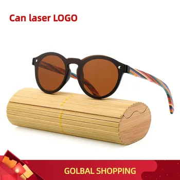 Защитни очила ръчно изработени, дървени очила с UV400, модната марка, дизайн, поляризирани цветни дървени слънчеви очила за жени