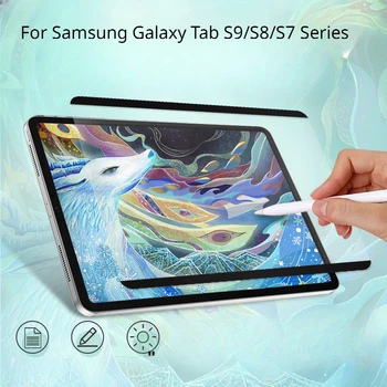 Защитно фолио за магнитна хартия за Samsung Galaxy Tab S8 S9 S7 Plus Ultra за рисуване, матирана хартия, подобна на филм S7FE Lite