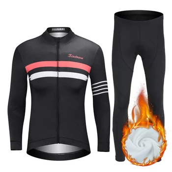 Зимните флисовые тениски за каране на велосипед, комплект велосипеди дрехи, запазва топлината, мъжка велосипедна дрехи с дълъг ръкав, костюм