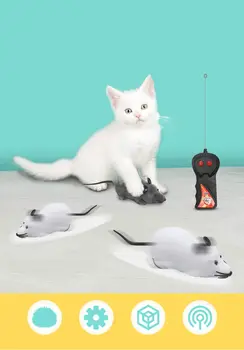 Играчка за котки мишка с безжично дистанционно дистанционно управление смешно котка електрическа имитация на котки електрическа мишката играчка за коте