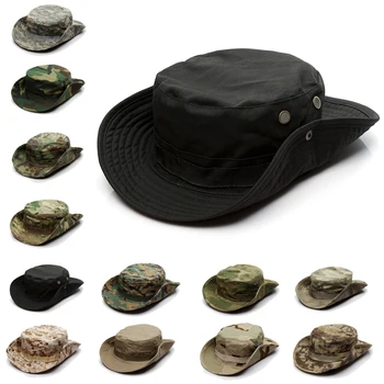 Камуфляжная тактическа военна шапка шапка boonie армията на САЩ камуфлаж шапки за мъже открит спортни слънчеви кофа, капачка, риболов, туризъм, лов шапки 60 см