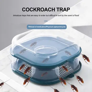 Капан за хлебарки, прозрачен капак, широк вход, порест дизайн, 360 градуса, универсална стръв, кутия за улов на хлебарки, калъф за кухненски аксесоари