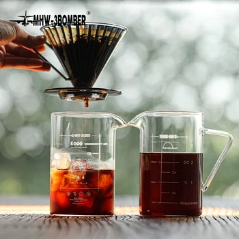 Кафе перколяторы 360 мл, италианска кафе машина, стъклена тенджера за еспресо, със скалата, аксесоари за кафе-бар, дистрибутор на кафе