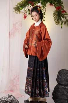 Китайската Традиция Ханьфу Древна Династия Мин Кратък яке с вертикални яка традиционно Облекло Костюми Дамски Елегантни Сватбени