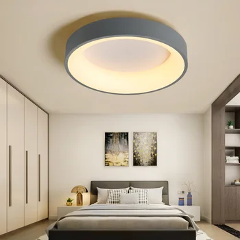 Класическа таванна лампа, модерни led таван, осветителни тела за хол, спалня, кабинет, коридор, сив или бял цвят, осветление
