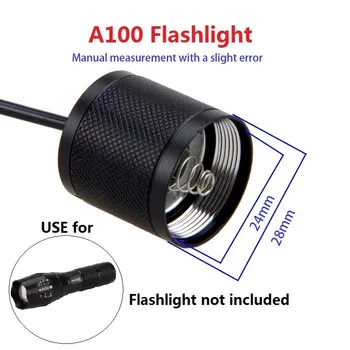 Ключ 2 режими, черен дистанционно управление превключвател на налягането за фенерче A100, преминете крысиного опашката на 24 мм