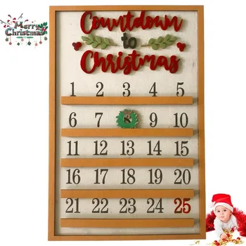 Коледен дървена адвент-календар, Десктоп празнична украса Забавна коледна книга за Коледен календар 
