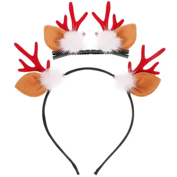 Коледна превръзка на главата с оленьими рога, вечерни шапки, Аксесоари за коса, интериор, дрехи, аксесоари за коледни костюми, шапки, скоби за тъкани