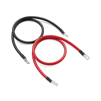 Комплект кабели за инвертор на батерията с клеммами калибър 8 AWG, от супер мек силикон тел, захранващият кабел