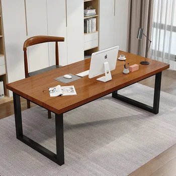 Компютърна маса от ковано желязо, модерен проста маса, малка маса за спалня, дебелина тенис на маса, бюро
